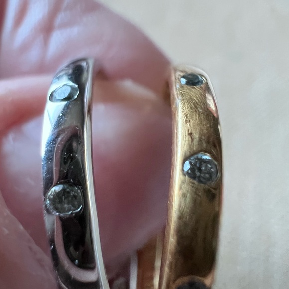 Canada CA .925 3 stackable Rings each  4 Crystals 2 Silver 1 Gold all Sterling 8 - Picture 4 of 11